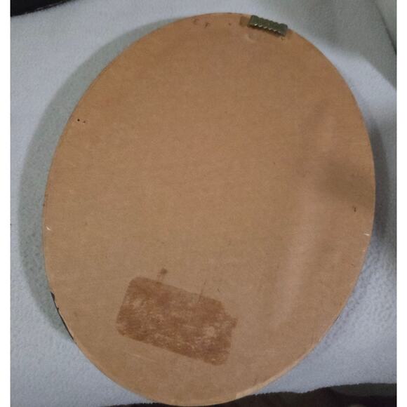 Vintage Set 2 Cross Stitch Silhouette Art Oval Framed Romance Hand Kissing - Picture 8 of 10